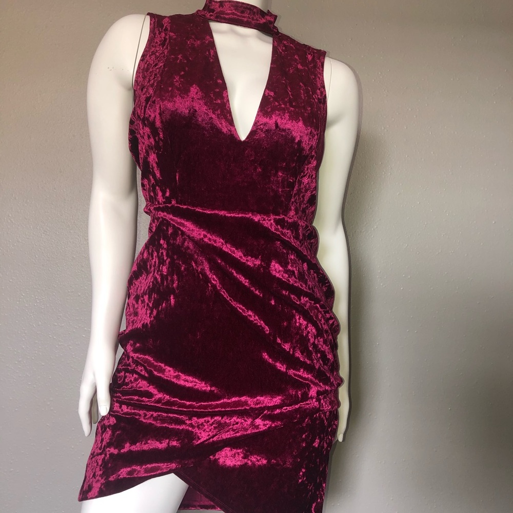 BEAUTIFUL Velvet Maroon Dress from Charlotte Russe